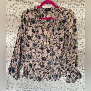 JESSICA SIMPSON FLORAL BOHO PEASANT TOP